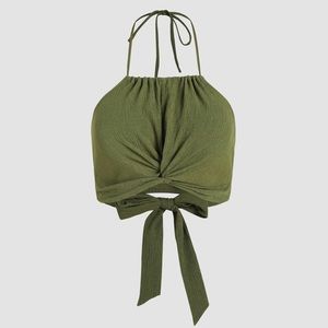 Cider olive green halter, size 4X